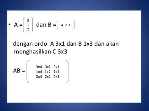 Perkalian Matriks Ordo 1x2 Dengan 2x2 Matematika Dasar