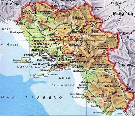 Campania Map Mappa Mappa Dell Italia Mappe