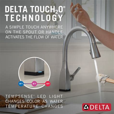 Delta Mateo Touch2o Arctic Stainless Single Handle Touch On Pull Down