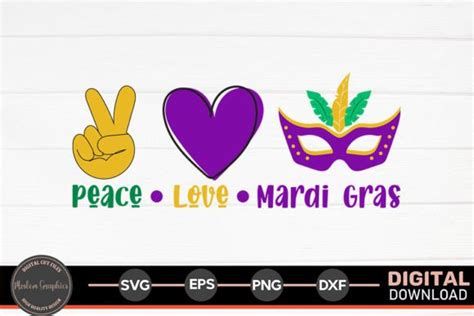 Peace Love Mardi Gras Mardi Gras Retro Graphic By Moslem Graphics