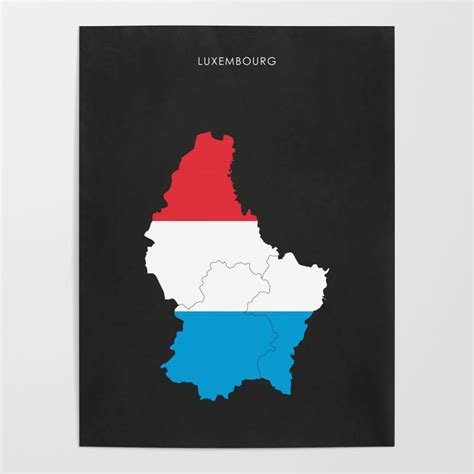 Luxembourg Flag Map Poster by A l o | Society6