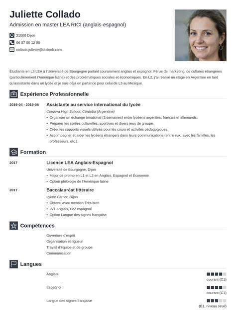 Exemple De Cv Pour Candidature En Master