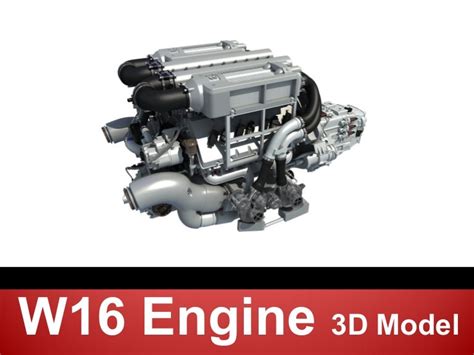 W16 Engine 3D Model