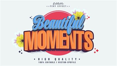 Premium Vector Editable Beautiful Moments Text Effecttyphography Logo