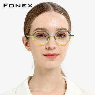 Glasses FONEX Titanium Frame Men Vintage Round Polygon Optical