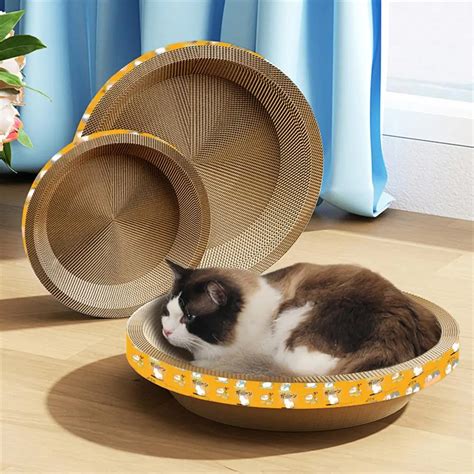 Griffoir Chat Planche Gratter Ronde En Carton Ondul Pour Chat