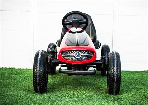 Masinuta Cu Pedale Pentru Copii Go Kart Mercedes Cu Roti Moi Red