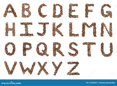 English Alphabet Made Of Coffee Beans Stock Photo Image Of Bean