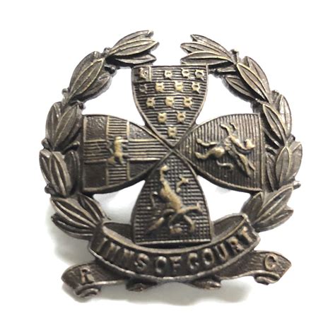 Inns Of Court Volunteer Reserve Corps Vtc Ww1 Cap Badge