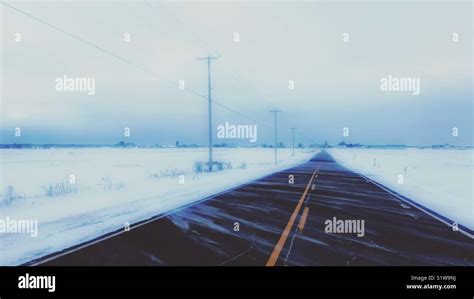 a road in Canada in winter Stock Photo - Alamy