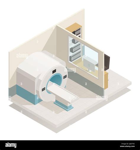 Medical Diagnostic Equipment Isometric Composition With Mri Magnetic