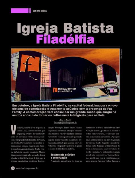 Pdf Som Nas Igrejas Igreja Batista Filad Lfia Som Nas Igrejas