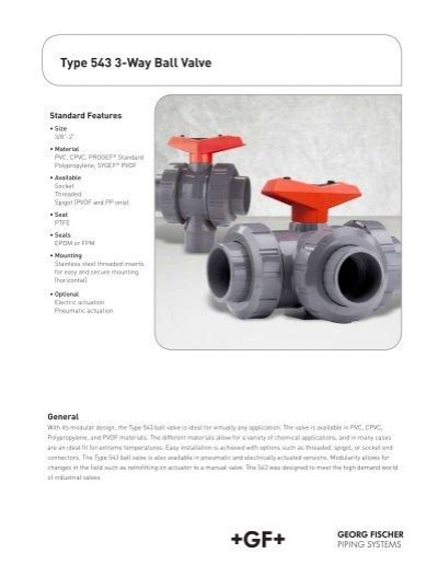 Type Way Ball Valve Gf Piping Systems