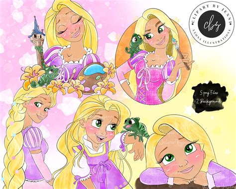 Watercolour Rapunzel Tangled Clipart Tangled Movie Png Printable