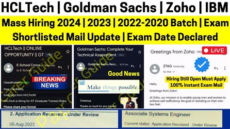 Hcltech Goldman Sachs Zoho Ibm Mass Hiring