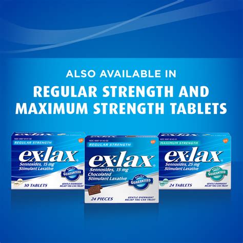 Ex Lax Regular Strength Chocolated Stimulant Laxative Constipation