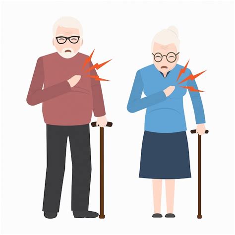 Premium Vector Heart Patient Elderly Chest Patients Icon