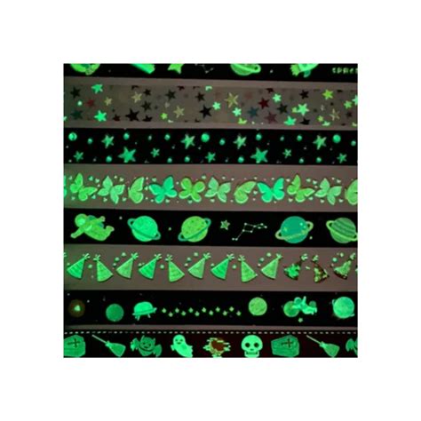 Washi Tape Glow Brilha No Escuro Papel Picado Papelaria Presentes