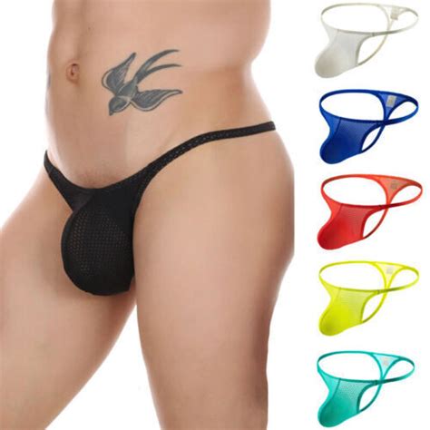 Mens G String Briefs Thong Bikini Underwear Sexy T Back Pouch Panties Swimwear EBay