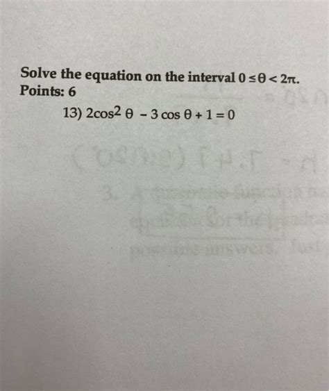 Solved Solve The Equation On The Interval S