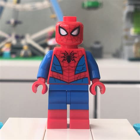 LEGO Spider-Man Minifigure with Dark Red Web Pattern, Blue Legs - Brick ...