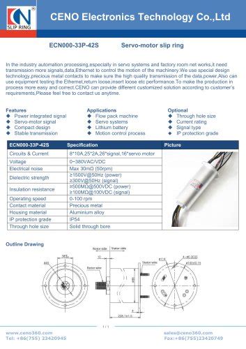 Ceno Through Hole Slip Ring Ecn Ceno Electronics Technology Co