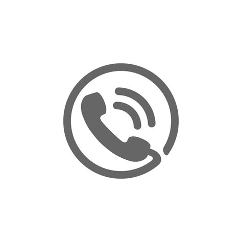 Icono de llamada telefónica gris aislado en fondo blanco Vector Premium