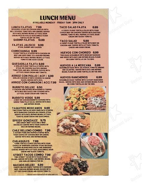 Menu At Chile Verde Mexican Restaurant Wilkesboro