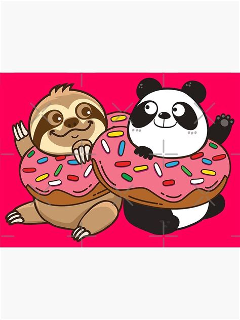 Sloth Panda Donut Poster For Sale By Plushism Redbubble