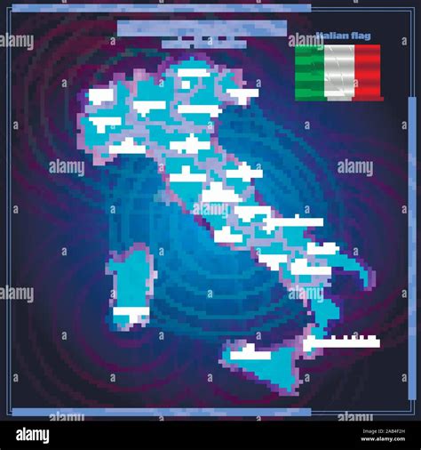 Italy Map Bright Illustration Map Of Italy With Communications Lines