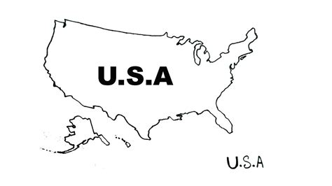 How To Draw U S A Map Outline Map Of United States Of America Youtube