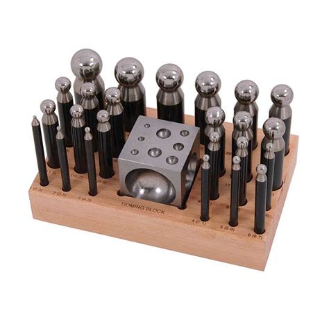 25 Piece Doming Punch Block Set With Wooden Stand Steel Etsy UK