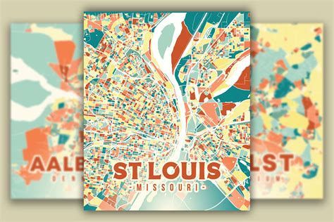 Saint Louis Colorful Map Graphic by Poster Boutique · Creative Fabrica