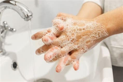 Washing Hands Hands Washing With Proper Technique And Antibacterial