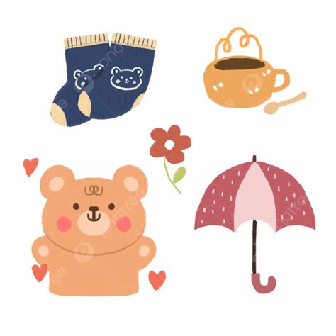 Cute Korean Bear Sticker Kawaii Korean Bear Kawaii Umbrella Png