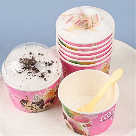 6oz Disposable Soup Food Packaging Ice Cream Yogurt Paper Cup With Lid