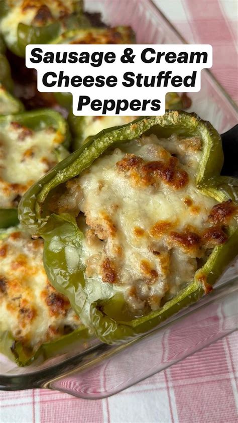 Sausage And Cream Cheese Stuffed Peppers Stuffed Peppers Italian Sausage Recipes Crockpot