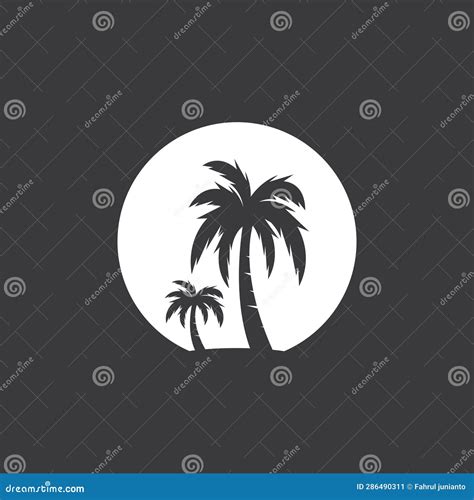 Palm Coconut Tree Logo Icon Silhouette Stock Illustration