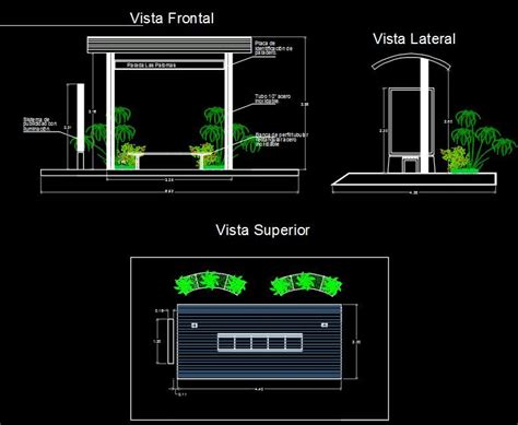 Bus Stop In Autocad Cad Library