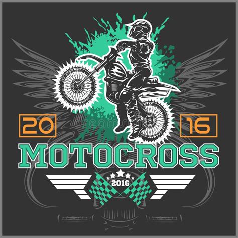 Motocross Emblem Sticker for Racing Star Stock Vector - Illustration of ...