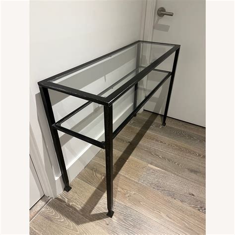 Black Metal And Glass Console Table Aptdeco