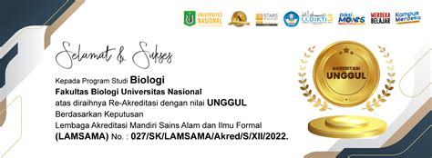 Selamat Sukses Kepada Program Studi Biologi Fakultas Biologi