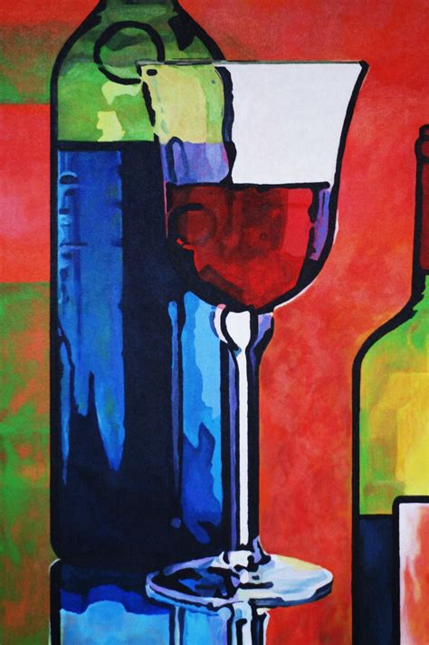 Wine Glass Fine Art Print 12x18 From Original Acrylic Painting