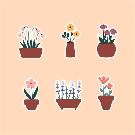 Premium Vector Cute Flower Stickers