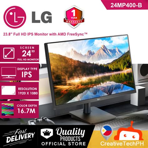 NEW LG MONITOR 24MP400 B 24 Full HD IPS Monitor With AMD FreeSync