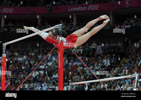 Russia's Aliya Mustafina competes during the Artistic Gymnastics women ...