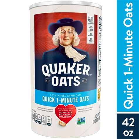 Quaker Quick 1 Minute Oats Oatmeal 42 Oz