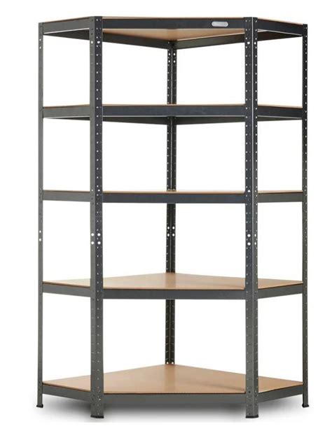 5 Tier Garage Shelving 2PC Corner Bundle Metal Racking Steel MDF