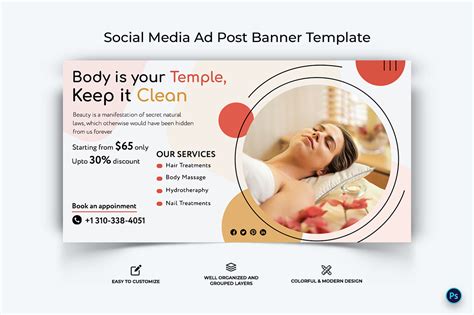 Spa Salon Facebook Ad Banner Design Template