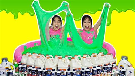 Diy Slime Giant Pool Of Slime Super Fluffy Slime Tran Twins Youtube